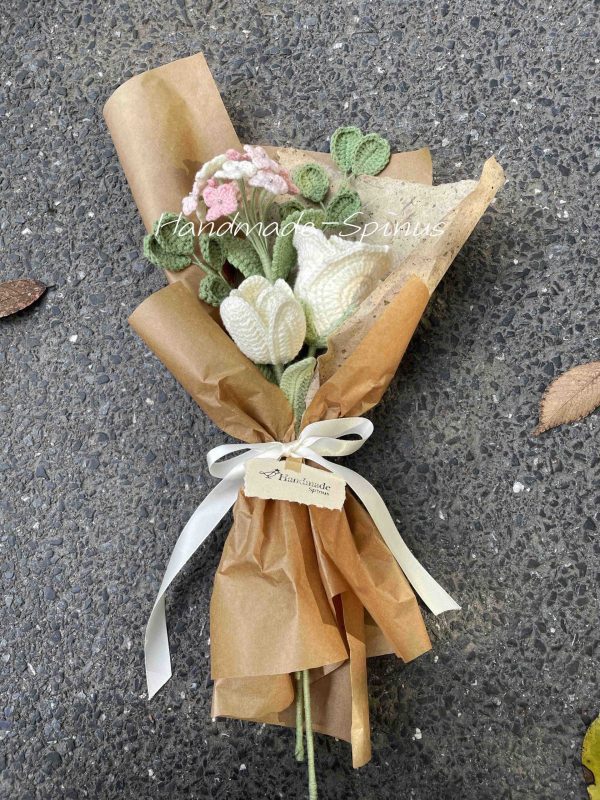 Handmade-Spinus Crochet Knit Bouquet
