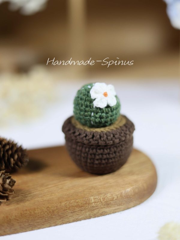 Handmade-Spinus Crochet Knit Cactus Plant Pot