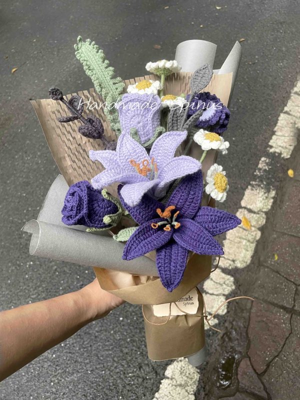 Handmade-Spinus Crochet Knit Bouquet